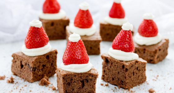 Bakning Brownies Jul Jordgubbe Tomte