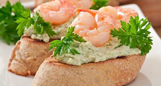 Bruschetta,With,A,Paste,Of,Green,Peas,And,Shrimps