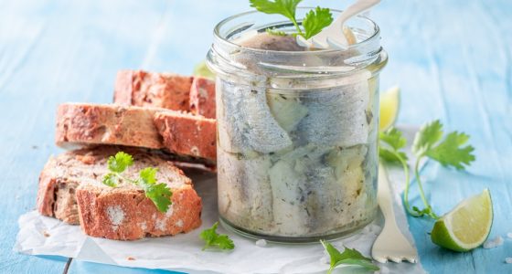 Tasty,And,Healthy,Marinated,Herring,In,Jar,With,Oil.,Herring