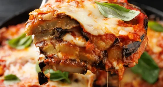 Huvudratt Aubergine Parmesan Mozzarella