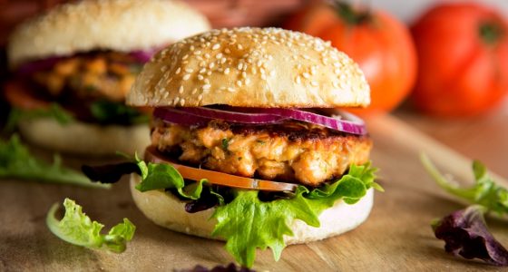 Sea,Food,Burguer,With,Salmon.