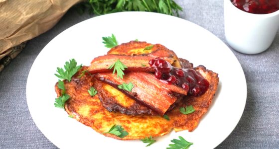 Raggmunk,Med,Fläsk, ,Swedish,Potato,Pancakes,With,Pork,Bacon