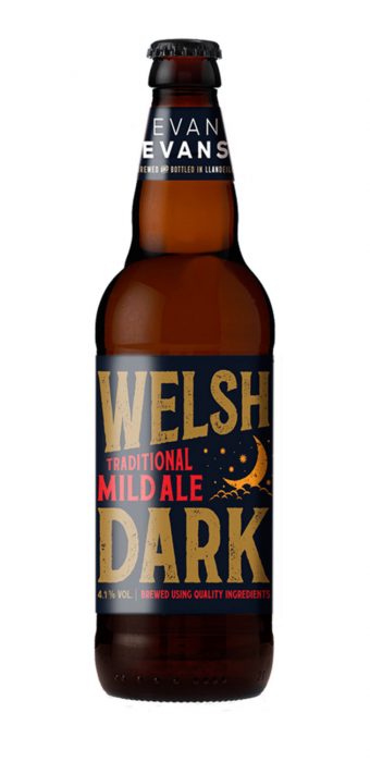 Evan Evans Welsh Dark Mild, nr 12673, 500 ml, 4,1%, 25:90 kr. Mörk ale från Wales.