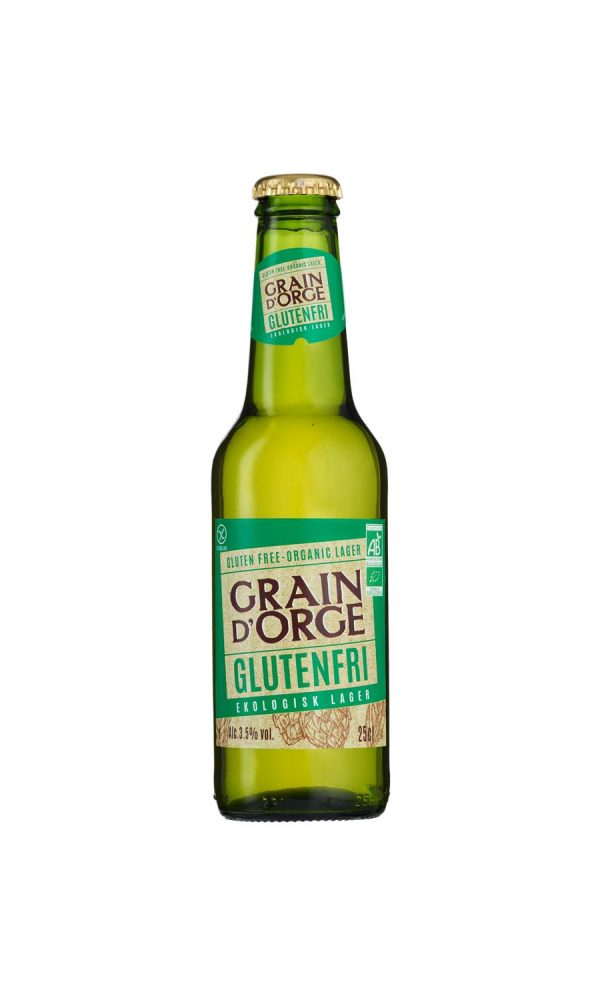 Grain d´Orge Lager, ICA, COOP, 250 ml, 3,5%. Torr ale med citrustoner från Frankrike.